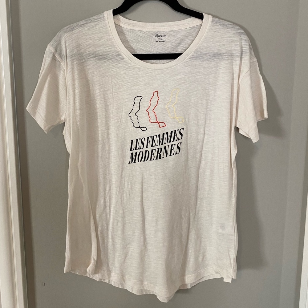 NWT Madewell Graphic Tee Shirt, White, M